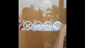 [HCM]Bộ 4 Sticker Biển Báo Cấm Hút Thuốc Cấm Thú Nuôi Cấm Đem Thức Ăn Bên Ngoài Vào Free Wifi An Điền Safety dán trước cửa kiếng của shop cafe quán ăn