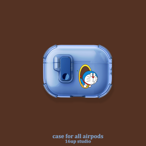 Doraemon Hello Kitty Snap Cover Compatible Airpods4 Protective Case Cute Cartoon Japanese Anime Minimalist 3rd Gen Apple Wireless Bluetooth Earphone Shell Pro2 Silicone Transparent Blue Soft Box