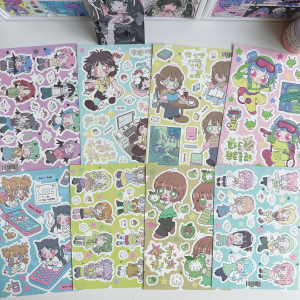 1/8PCS Cute Cartoon Girl Stickers Cool Girl Character Stickers Hand Account Diary Notebook Scrapbook DIY Decorative Stickers
