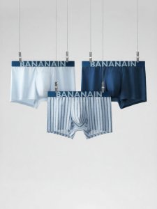 Bananain | Breatheable Cotton Mens Boxer Briefs Striped