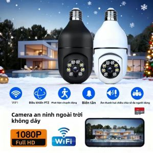 Camera IP 2MP E27 2.4G Wifi An Ninh Nhà Thông Minh PTZ Với Âm Thanh Hai Chiều & Phát Hiện Chuyển Động Trên Thiết Bị Di Động Trắng/Đen Quà Tặng Giáng Sinh