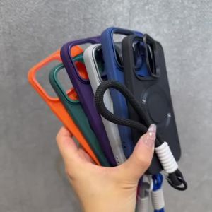 Armor Bracket For Magsafe Wrist Strap Case For iPhone 17 16 15 14 12 11 13 18 Pro Max Air Magnetic Shockproof Stand Holder Cover