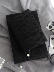 Black Fabric Book Cover A5 A6 Diary Notebook Protective Case Dirty Proof Bookskin Chinese Style Hidden Pattern Business Supplies