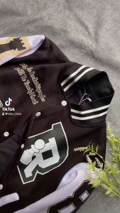 Jaket Anak Varsity Jaket Baseball Kancing Inisial R CATUR Hoodie Anak Jaket Anak Korean Bahan Fleece Tebal Baju Hangat Jaket Cewek Cowok S M L XL 2XL HITAM HIJAU BROWN