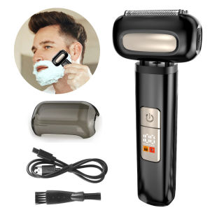 Máy Cạo Râu Điện 4 Lưỡi Dành Cho Nam Màn Hình Kỹ Thuật Số Máy Cạo Râu Ướt/khô Máy Cạo Râu Máy Tỉa Lông Mặt Với Lưỡi Dao Bằng Thép Không Gỉ Có Thể Giặt Được