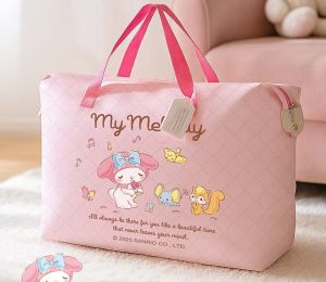 Sanrio | Túi Tote Dung Tích Lớn Chống Thấm Nước Sanrio Dành Cho Trẻ Em Mẫu Giáo Có Thể Gấp Gọn Có Khóa Kéo Đựng Đồ Du Lịch