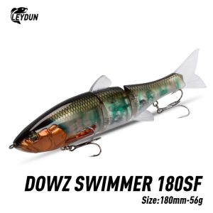 LEYDUN DOWZ SWIMMER 180SF 2oz Slow Floating Fishing Lures Triple Joint Body Glide Swimbaits Hard Baits Wobblers For Bass Pike