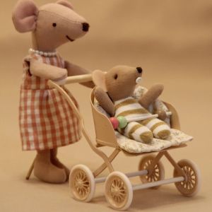Simulated Metal Baby Stroller Childrens Toy Model