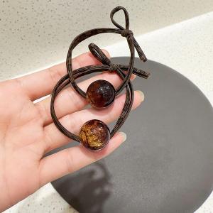 ริบบิ้นยางยืดทรงกลมลายเสือดาวสำหรับผู้หญิง รุ่นใหม่ปี 2024 ยางยืดผมแบบมีสายรัดสำหรับผูกผมแบบเรียบง่ายสไตล์เกาหลี