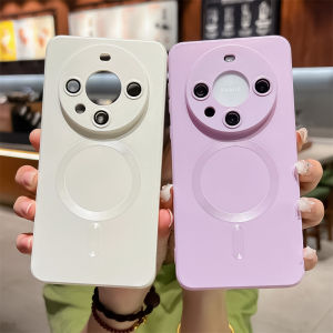 Metal Paint Magnetic Phone Case with Built-in Lens Protector for Huawei Mate 30 40 50 60 Pro+ For MagSafe Matte Shockproof Cover