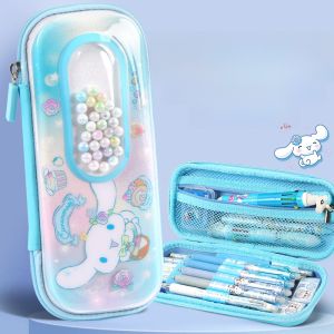 Kawaii Large Capacity Transparent Pencil Case Girls School Supplies Bag Sanrio Hello Kitty Stationery Case for Primary And Middle School Girls
