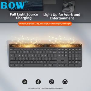 B.O.W | Solar Charging Triple-Bluetooth Universal Office Keyboard