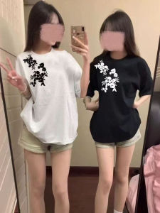 Áo Thun Cotton in Chữ Tay Ngắn Mùa Hè Phong Cách Hàn Quốc Dành Cho Nữ Học Sinh Bạn Thân Phong Cách Lười Biếng Thương Hiệu Thời Trang Áo Thun Cotton