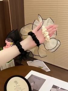 Elegant Black Organza Skirt Style Hair Tie