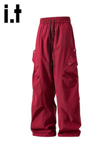 izzue | Summer Light Weight Wide Leg Easy-match Utility Style Trousers