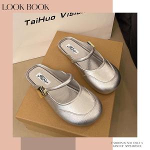 รองเท้าแตะแฟชั่นแมรี่เจนล่าสุด สวมใส่ง่าย พื้นนุ่ม หัวมน สวมใส่สบายสำหรับฤดูร้อน ใช้งานได้หลากหลายโอกาส