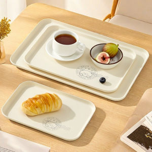 Plastic Food Serving Tray Household Large Capacity Storage Tray Reusable Snack Dessert Fruit Plate Kitchen Storage Organizer