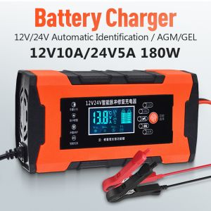 Car Battery Charger 10A 12V Automotive Battery Charger 24V 5A Car Accessories Digital Display Detection Pulse Repair Car Charger