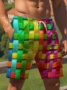 2026 Hot Selling Fashion New 3D Printed Three-dimensional Woven Texture Pattern Outdoor Hip-hop Street Wear Shorts Large