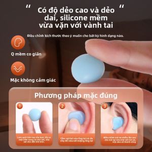 MONLEYTA | Tất tay đệm tai bằng silicon chống ồn cho ngủ và bơi lội chống thấm nước giảm tiếng ồn mềm mại