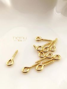 Gold Eyed Nail DIY Jewelry Accessories Single Hole Button Pin Size Four Kiwa Pendants Alloy Plated Silver And Gold