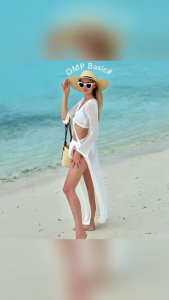 Mookrinstyle พร้อมส่ง ชุดเซทตาข่าย 2 ชิ้นใส่คลุม Bikini เสื้อแขนยาวผูกอก กับกระโปรงแบบผูก Summer beach