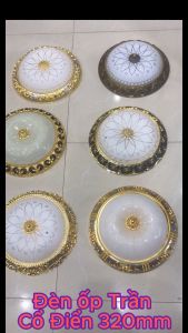 Đèn ốp trần trang trí cổ điển hiện đại phi 35cm(350mm) 3 chế độ màu Đèn ốp trần ốp hiênban công hành lang trang trí cao cấp