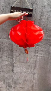 Lẻ 1 cái ĐÈN LỒNG ĐỎ NILONG QUẢ TRÁM - ĐÈN LỒNG TỔ ONG trang trí Tết lễ hội