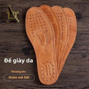 Đế Giày Bằng Da Bò Thật Thoáng Khí Giảm Sốc Chống Trơn Trượt Miếng Lót Giày Nam Mềm Mại Khử Mùi