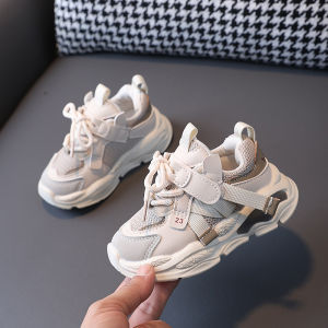 รองเท้ากีฬาเด็กผ้าตาข่ายระบายอากาศได้ดีสำหรับเด็กวัย 1-6 ปี รองเท้าเดินแบบพื้นนุ่มสำหรับฤดูใบไม้ผลิและฤดูใบไม้ร่วง รองเท้าเด็กชายและเด็กหญิง