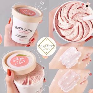 Một hũ tẩy da chết body đào Heyxi Peach Clear Body Scrub 200G Senabeauty