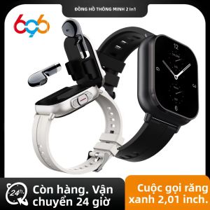 Tai Nghe TWS Đồng Hồ Thông Minh 2.01 Tai Nghe Bluetooth Vòng Đeo Tay Thể Dục Theo Dõi Nhịp Tim Theo Dõi Giấc Ngủ Đồng Hồ Thể Thao Gọi Điện BT