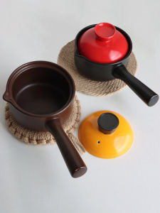 Tay Cầm Dài Tay Cầm Bên Hông Nồi Gốm Sứ Tay Cầm Đơn Nhỏ Màu Cát Nồi Nắp Nồi Canh Bao Gồm Ký Túc Xá Sử Dụng Đồ Dùng Nhà Bếp Không Phủ