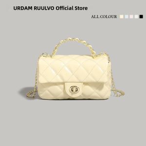 URCDN RDALVO | White Diamond Quilted Versatile Fashionable Handbag Shoulder Bag Crossbody