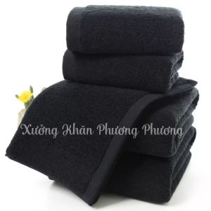 Khăn Tắm gội Cotton 35x80(100g) MÀU ĐENHàng xuất khẩu nhuộm màu không phai thấm hút tốt