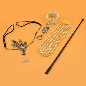 Gatsbys Great Lady Water Diamond Bracelet 20s Retro Dinner Party Hair Accessory Stage Hair Decoration Alloy Embedded Artificial Gem