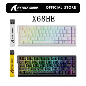 ATTACK SHARK | Original Brand ATTACK SHARK X68HE Magnetic Mechanical Keyboard RGB 8K E-Sports Magnetic Axis Keyboard 0.01mm RT Accuracy