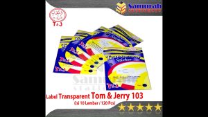 Label Stiker Tom & Jerry No. 103 Transparent / Sticker Bening Nama Undangan / Kertas Print TJ