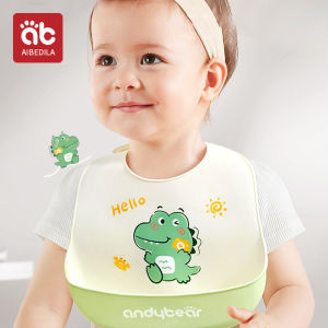 AIBEDILA | AIBEDILA Waterproof Baby Bibs Baby Stuff Cute Cartoon Printed Kids Bib Girl Boy Adjustable Soft Silicone Bib Baby Feeding Stuff