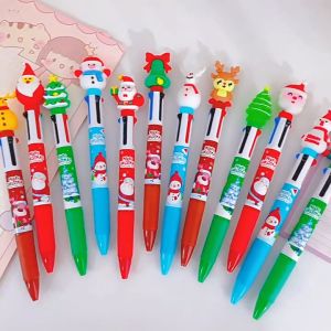 Christmas Gift Ballpoint Pen 4 in 1 Ball Pens 0.5MM 4 Colors Pen Marker Writing Stationery