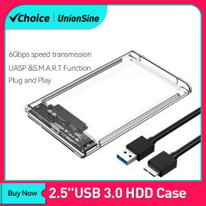 UnionSine MicroB USB3.0 2.5inch External Storage HDD Case SATA 5Gbps HDD SSD Hard Drive Enclosure Support UASP for PC Laptop