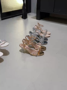 TYK 3218-2 ELEGANT RHINESTONES STRAP CLEAR HEELS SANDALS FOR WOMEN