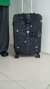 Travel Adjustable Luggage Strap Cross Belt Suitcase Nylon 3 Digits Password Lock Luggage Belt Strap With Lock Printing Double Password Locks Luggage Belt/ Luggage Strap