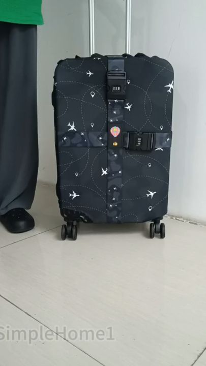 Travel Adjustable Luggage Strap Cross Belt Suitcase Nylon Digits Password  Lock Luggage Belt Strap With Lock Printing Double Password Locks Luggage