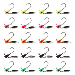 20Pcs Jig Heads Fishing Hooks Underspin Shad Darts Crappie Trout Lure 1/16 1/8 oz Carp Fishing Hooks Accessories Tool Set