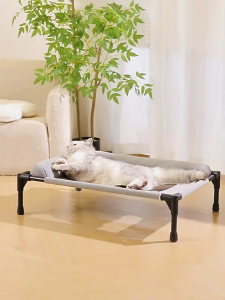 Mesh Breathable Dog Bed with Removable Washable Bolsters Cooling Dog Cat Cot Breathable Pet Sofa Cot for Indoor & Outdoor
