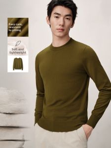 Vintage Green Comfortable Warm Pills Resistant Mens Sweater