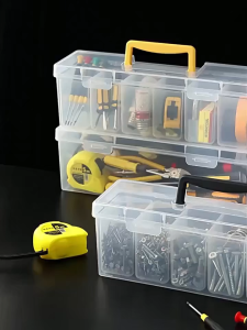7Pcs/Set Transparent Tool Storage Box Durable DIY Hardware Repair Tool Box Handheld Screw Toolbox
