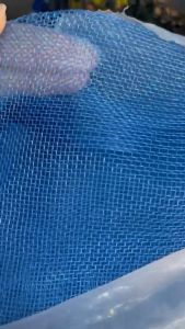 มุ้งฟ้า ผ้าลาน ผ้าแยง มุ้งไนล่อน เกรดA สีฟ้า 16ตา สูง 4 เมตร คุณณภาพดี ราคาประหยัด
