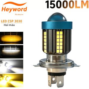 Heyword H4 LED H6 BA20D Bóng Đèn Pha Xe Máy 15000LM CSP Lens Trắng Vàng Hi-Lo Beam Xe Tay Ga Đèn Sương Mù Phụ Kiện Xe Máy LED